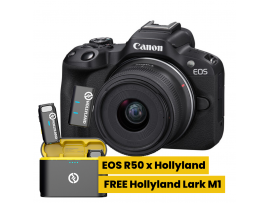 Canon EOS R50 KIT RF-S 18-45MM STM (Black) (FREE Wireless Mic Hollyland Lark M1)